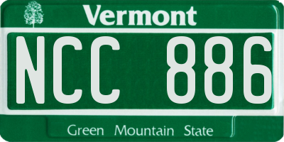 VT license plate NCC886