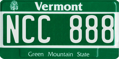 VT license plate NCC888