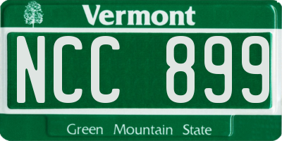 VT license plate NCC899