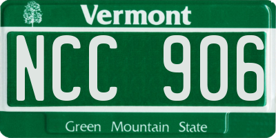 VT license plate NCC906