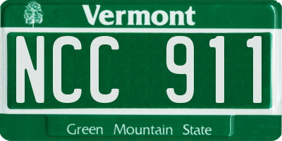 VT license plate NCC911