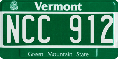 VT license plate NCC912