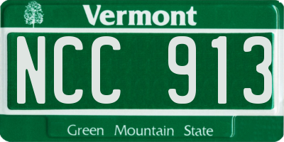 VT license plate NCC913