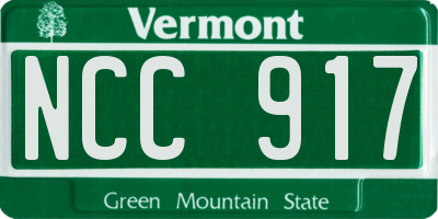 VT license plate NCC917