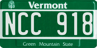 VT license plate NCC918