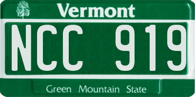 VT license plate NCC919