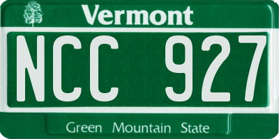 VT license plate NCC927