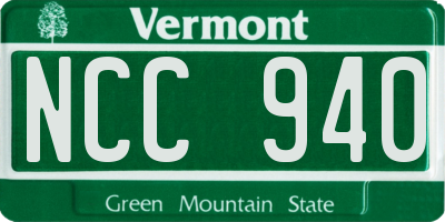 VT license plate NCC940