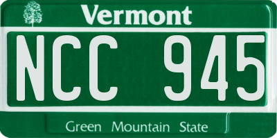 VT license plate NCC945