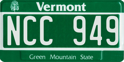 VT license plate NCC949