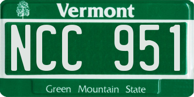 VT license plate NCC951