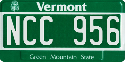 VT license plate NCC956