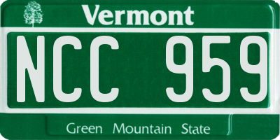 VT license plate NCC959