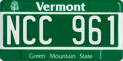 VT license plate NCC961