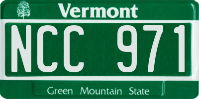 VT license plate NCC971