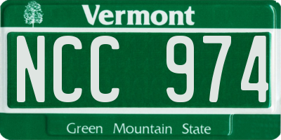 VT license plate NCC974