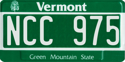 VT license plate NCC975