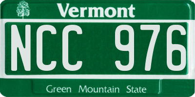 VT license plate NCC976