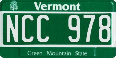 VT license plate NCC978