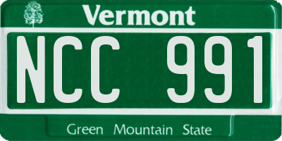 VT license plate NCC991