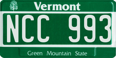 VT license plate NCC993