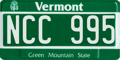 VT license plate NCC995