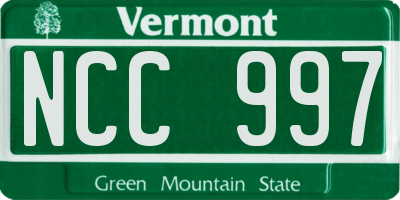 VT license plate NCC997