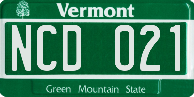 VT license plate NCD021