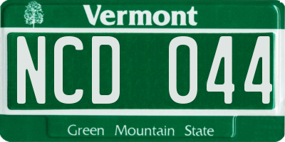 VT license plate NCD044