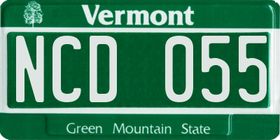 VT license plate NCD055