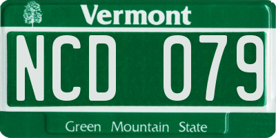 VT license plate NCD079