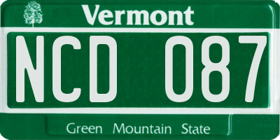 VT license plate NCD087