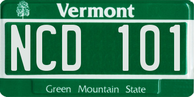 VT license plate NCD101