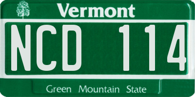 VT license plate NCD114