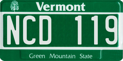 VT license plate NCD119