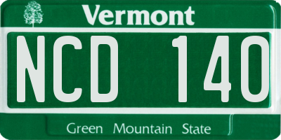VT license plate NCD140