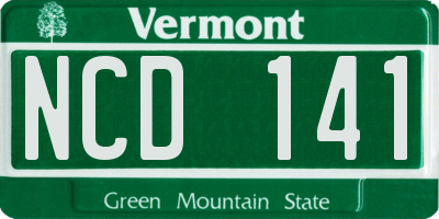 VT license plate NCD141