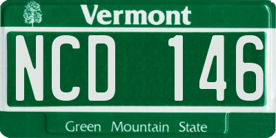 VT license plate NCD146