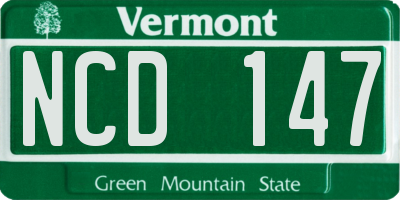VT license plate NCD147