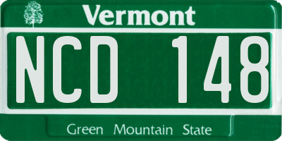 VT license plate NCD148