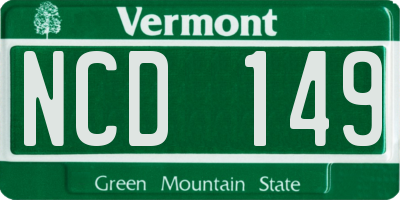 VT license plate NCD149