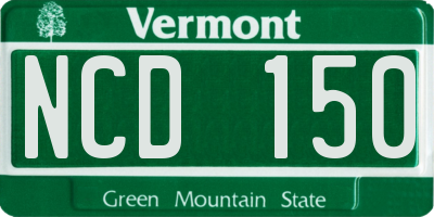 VT license plate NCD150