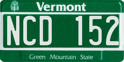 VT license plate NCD152