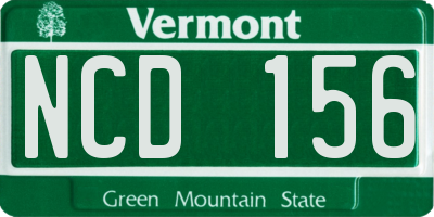 VT license plate NCD156
