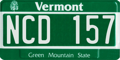 VT license plate NCD157