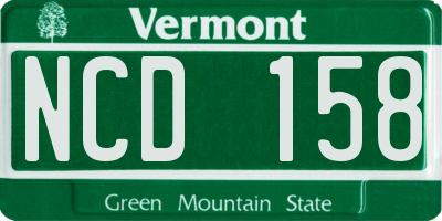VT license plate NCD158
