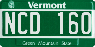 VT license plate NCD160
