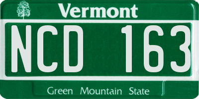 VT license plate NCD163