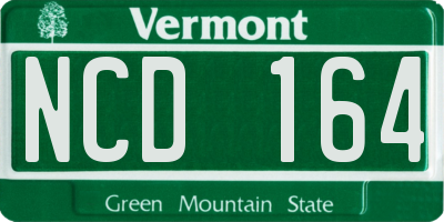 VT license plate NCD164