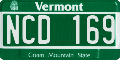VT license plate NCD169